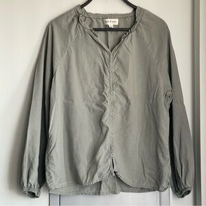 CLOTH & STONE Sage 100% Tencel Lyocell Button-Up Blouse